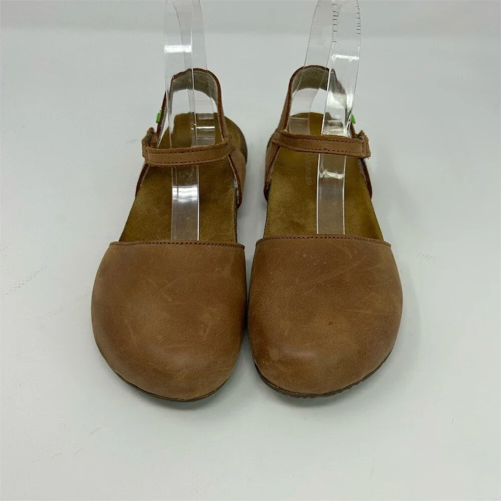 El Naturalista Brown Mary Jane Slingback Closed Toe Sandals Womens EU 37 (US 7) - Picture 4 of 13